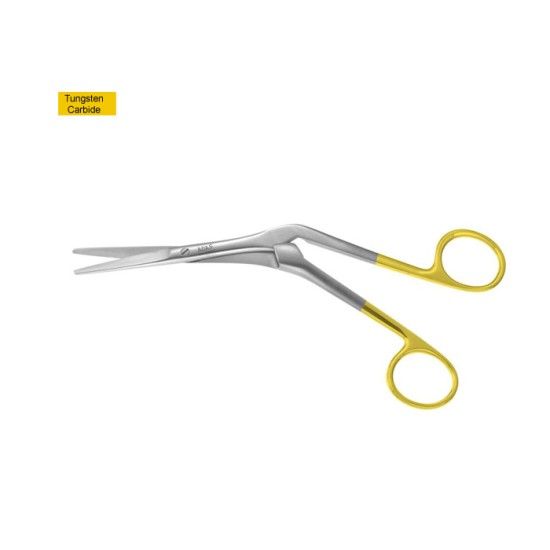 Knight Nasal Scissors, Angled Tungsten Carbide, Serrated